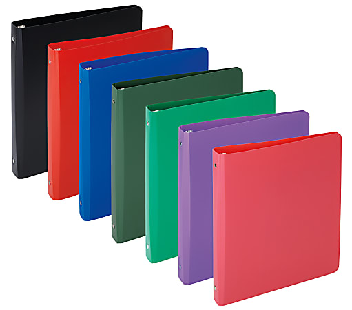 Office Depot® Brand Heavy-Duty 3-Ring Binder, 1" Round Rings, Assorted Colors