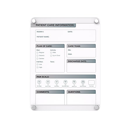 Ghent Graphics Non-Magnetic Dry-Erase Glassboard, 36” x 24”, White