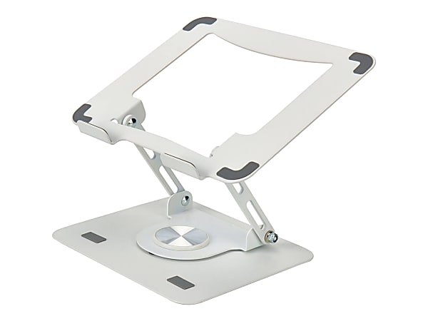 Uncaged Ergonomics Swivel Laptop Stand for Desk - Adjustable Laptop Riser Cooler with 360 Rotation - Up to 15.60" Screen Support - SLSWHITE