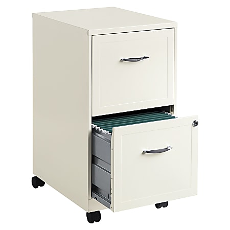 Realspace® 18"D Vertical 2-Drawer Mobile File Cabinet, Pearl