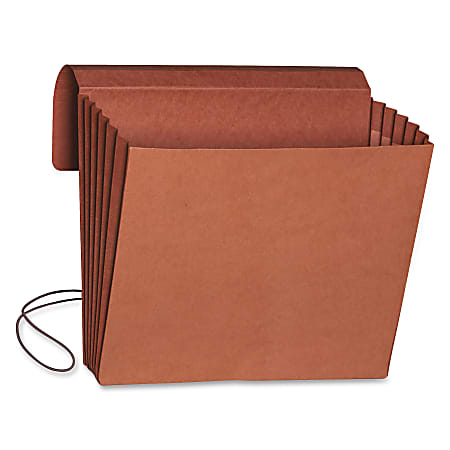 Smead® Redrope Expanding Wallets With Elastic, Letter Size, 5 1/4" Expansion, 30% Recycled, Redrope, Pack Of 10