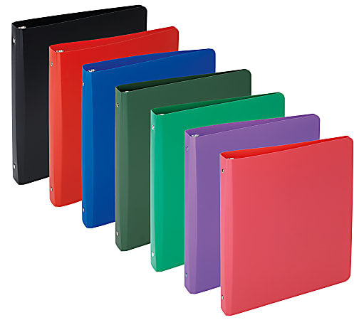 Office Depot® Brand Heavy-Duty 3-Ring Binder, 1 1/2" Round Rings, Assorted Colors