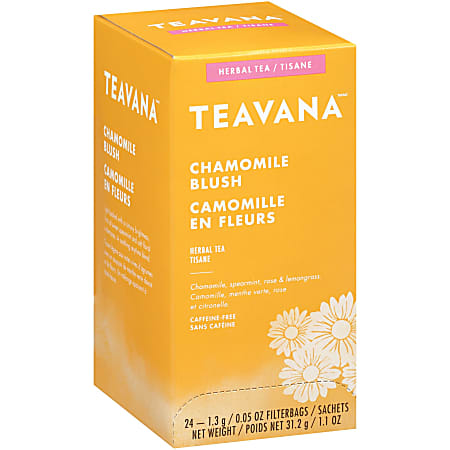 Teavana Chamomile Blush Herbal Tea Bags 0.05 Oz Box Of 24 - Office 