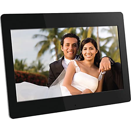 Aluratek Digital Frame - 14" LCD Digital Frame - Black - 1366 x 768 - Cable - Slideshow, Clock, Calendar - Built-in 512 MB - USB - Desktop