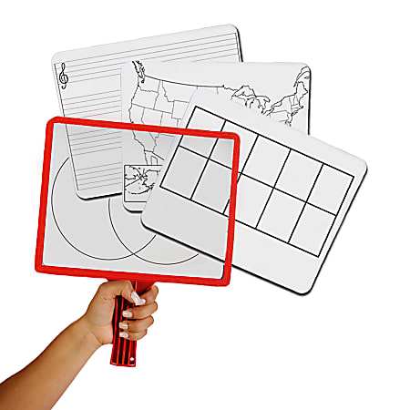KleenSlate® Customizable Whiteboards With Clear Dry-Erase Sleeves, 13" x 8", Assorted Color, Set Of 12