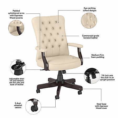 Tufted office sales chair with arms