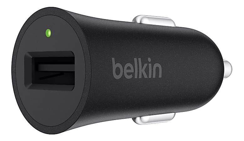 Belkin® BOOST UP™ Quick Charge™ 3.0 Car Charger with USB-A to USB Type-C Cable, 4', Black