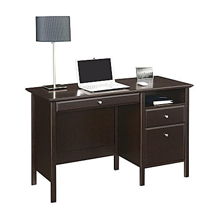 Realspace Chase 47 W Writing Desk Dark Chestnut Office Depot