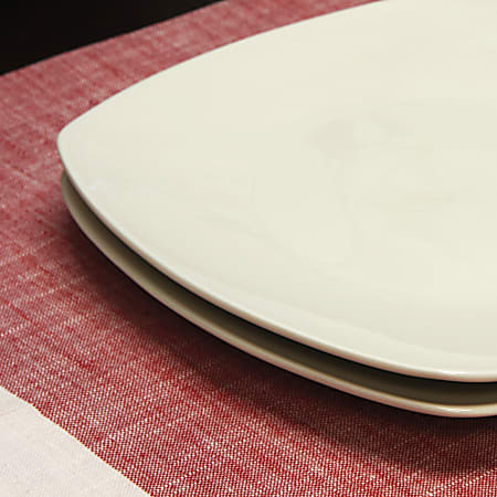 Gibson Zen Buffetware Ceramic Square Dinner Plates 10 34 White