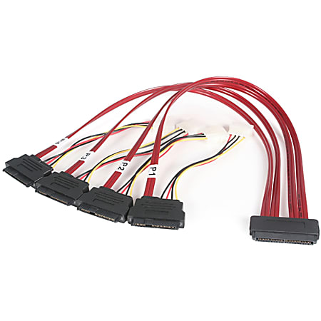 StarTech.com 50cm Serial Attached SCSI SAS Cable - SFF-8484 to 4x SFF-8482 with LP4 Power  - 50cm Serial Attached SCSI SAS Cable - SFF-8484 to SFF-8482 - Serial Attached SCSI (SAS) internal cable