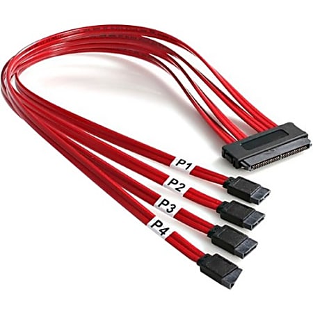 StarTech.com 50cm Serial Attached SCSI SAS Cable - SFF-8484 to 4x SATA - Connect a SATA/SAS Controller to 4 SATA drives - 50cm Serial Attached SCSI SAS Cable - SFF-8484 to 4x SATA