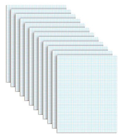 TOPS™ Quadrille Pads, 5 x 5 Squares/Inch, 50 Sheets, White/Blue