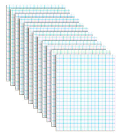 TOPS™ Quadrille Pads, 5 x 5 Squares/Inch, 50 Sheets, White/Blue