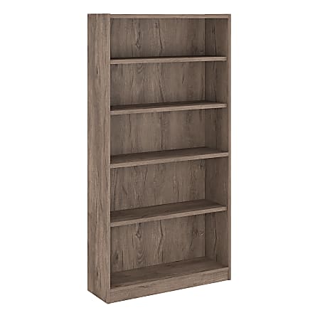 Bush Furniture Universal 5 Shelf Bookcase, Rustic Gray, Standard Delivery