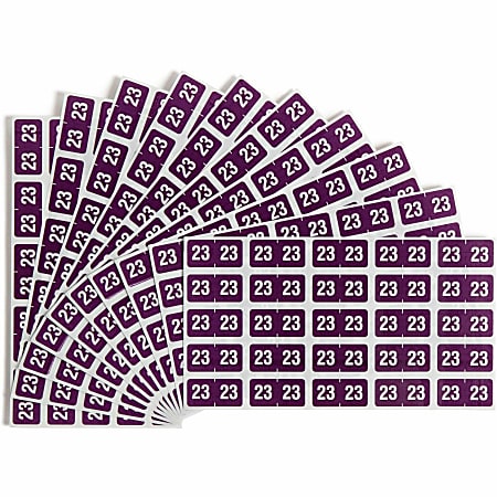 Smead® ETS Color-Coded Year Labels, 1/2" x 1", Purple, 25 Labels Per Sheet, Pack Of 10 Sheets