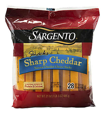 Sargento Sharp Cheddar Cheese Sticks, Bag Of 28 Sticks