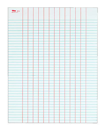 TOPS® Data Pad, 12 Column & Summary, Unpunched, 50 Sheets, White