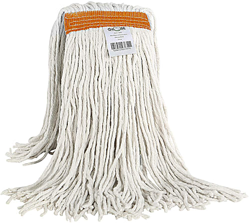 Globe Commercial Products Cotton Wet Mop Refill, 20 Oz, White