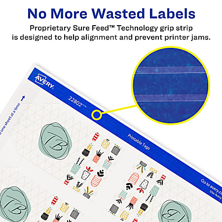 Avery® Printable 2-Sided Printing Tags With Strings, 22802, 2