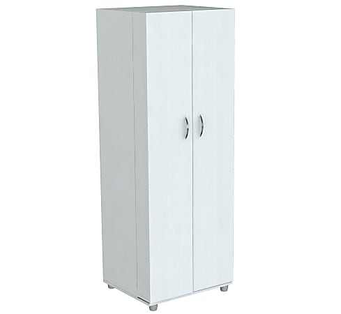 Inval Storage Cabinet, 14-Shelves, 66"H, Laricina White