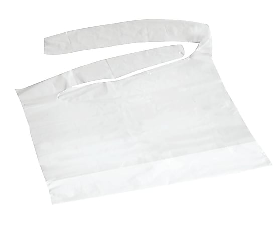Medline Waterproof Plastic Bibs With Crumb Catchers, 16" x 24", White, Case Of 500