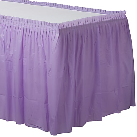 Amscan Plastic Table Skirts, Lavender, 21’ x 29”, Pack Of 2 Skirts