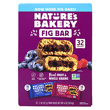 NATURE'S BAKERY Fig Bars Variety Pack, 2 oz, 32 Count