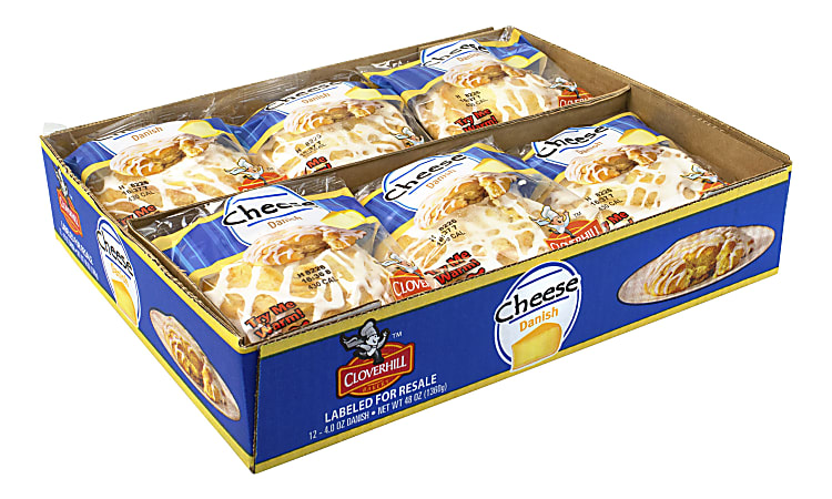 National Brand Cloverhill Cheese Danish Pastries, 4 Oz, Box Of 12 Pastries