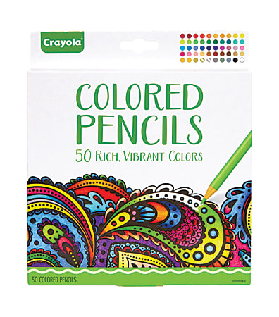 Crayola® Vibrant Colored Pencils, 3.25 mm, Assorted Colors, Pack Of 50