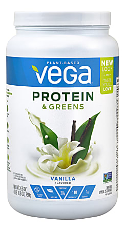Vega Plant-Based Protein + Greens Vanilla Powder, 26.8 Oz