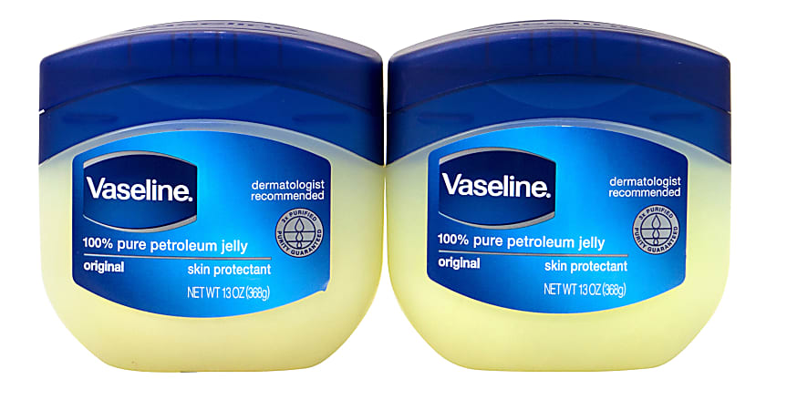 Vaseline 100% Pure Petroleum Jelly, 13 Oz, Pack Of 2 Jars