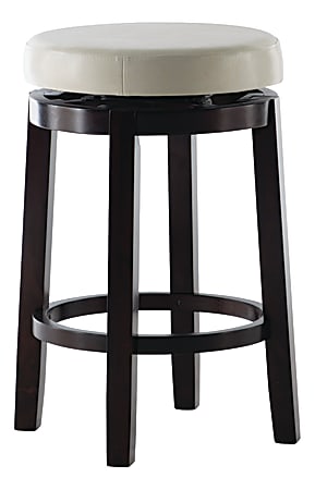 Linon Home Décor Products Alice Swivel Stool, Rice/Brown