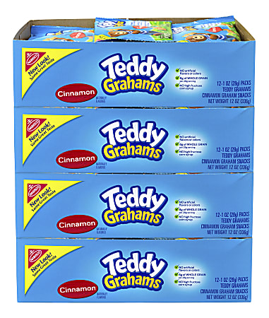 Nabisco Honey Maid Teddy Graham Snacks, Honey, 1 Oz, Pack Of 48 Pouches