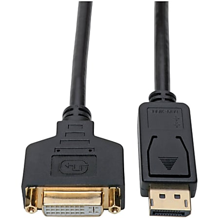 Eaton Tripp Lite Series DisplayPort to DVI Adapter Video Converter, Black (M/F), 1 ft. (0.31 m) - 1 ft DisplayPort/DVI-I Video Cable  - P134001GC