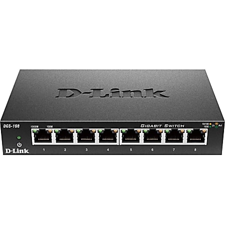 D-Link® DGS-108 8-Port 10/16 Gbps Gigabit Desktop Ethernet