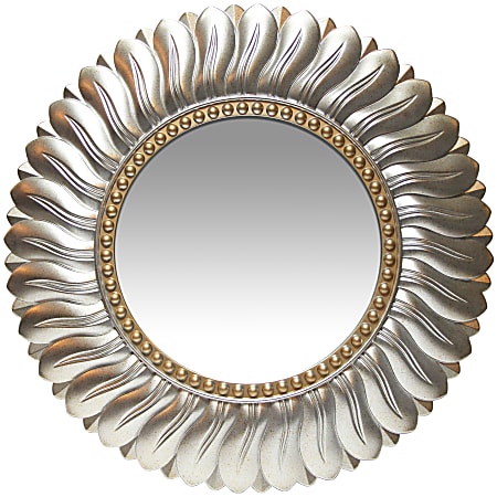 Infinity Instruments Marseille Round Wall Mirror, 21-1/2”H x 21-1/2”W x 2”D, Light Gold