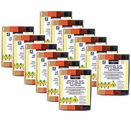 Sargent Art Non-Hardening Modeling Clay, Assorted Earth Tones, 1 Lb Clay Per Pack, Set Of 12 Packs