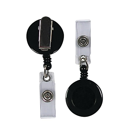 Office Depot Brand Swivel Alligator Clip Badge Reel Black - Office Depot