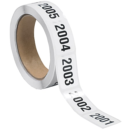 Tape Logic® Consecutive Numbered Labels, DL1245, 2001 - 2500, Rectangle, 1" x 1 1/2", Black/White, Roll Of 500