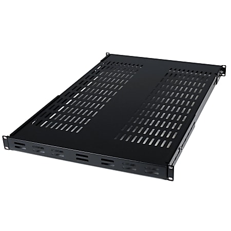 StarTech.com 1U Adjustable Mounting Depth Vented Rack Mount Shelf - 175lbs / 80kg - Add a sturdy adjustable mount depth shelf into almost any server rack or cabinet - Compatible with StarTech.com 4POSTRACKBK - 1U Server Rack Shelf / Adjustable Rack Mount