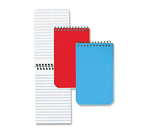 Rediform® Wirebound Memo Notebook, 3" x 5", 60 Sheets, Assorted Colors