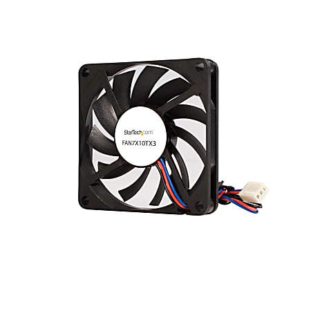 StarTech.com TX3 Dual Ball Bearing Replacement Fan - CPU Cooler fan - 70 mm - black - Keep a system running cooler with a 70mm ball bearing case fan - pc fan - computer case fan - 70mm fan - tx3 fan - 3 pin case fan