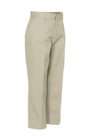 Royal Park Boys Uniform, Husky Flat-Front Pants, Size 29 Waist x 25 1/2 Inseam, Khaki