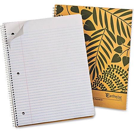 Mead® Wirebound Notebook, 8 1/2" x 11", 1 Subject, College Ruled, 160 Pages (80 Sheets), 30% Recycled, Tan