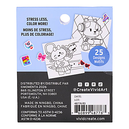 Brea Reese Mini Coloring Book Cozy 25 Sheets 3 x 3 Total Qty 1 - Office ...