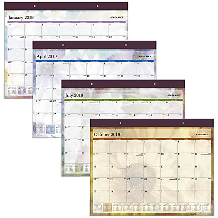 AT-A-GLANCE® Dreams Monthly Desk Pad Calendar, 21 3/4" x 17", January to December 2019