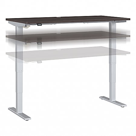 Move 40 Series by Bush Business Furniture Height-Adjustable Standing Desk, 60" x 30", Storm Gray/Cool Gray Metallic, Standard Delivery