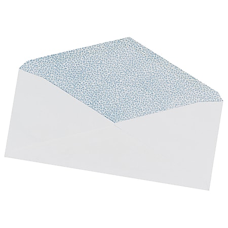 Quality Park® #10 Window Envelopes With Security Tint, Bottom Left Window, Gummed Seal, White, Box Of 500