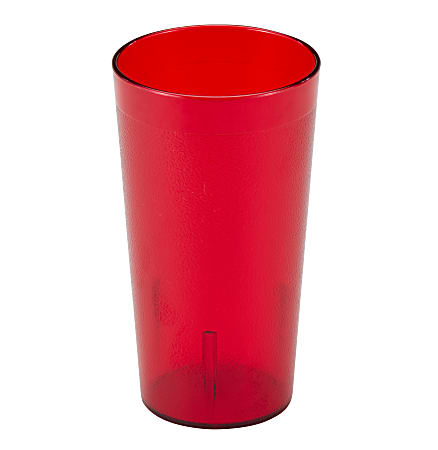 Cambro Colorware Styrene Tumblers, 16 Oz, Ruby Red, Pack Of 24 Tumblers