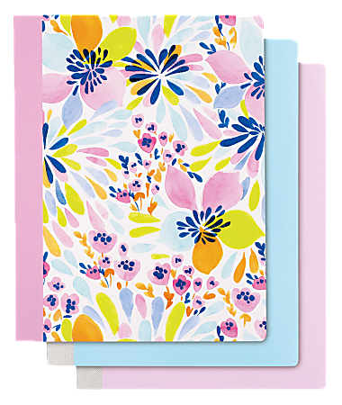 Divoga® Composition Notebook, Happy Floral Collection, 9 3/4" x 7", 1 Subject, College Ruled, 160 Pages (80 Sheets), Assorted Colors